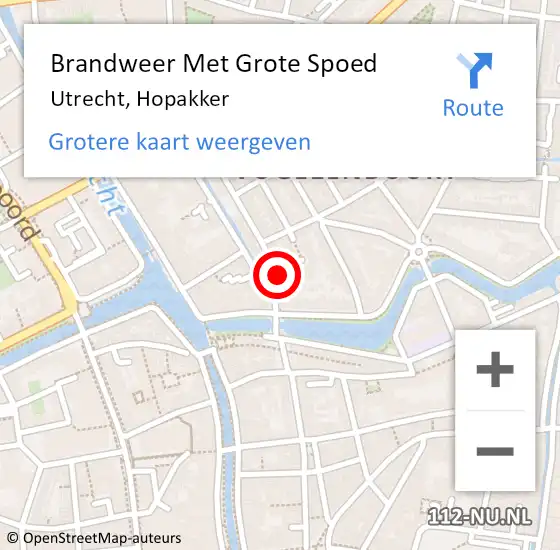 Locatie op kaart van de 112 melding: Brandweer Met Grote Spoed Naar Utrecht, Hopakker op 27 september 2021 19:08