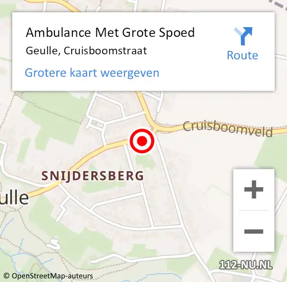 Locatie op kaart van de 112 melding: Ambulance Met Grote Spoed Naar Geulle, Cruisboomstraat op 24 juni 2014 10:21