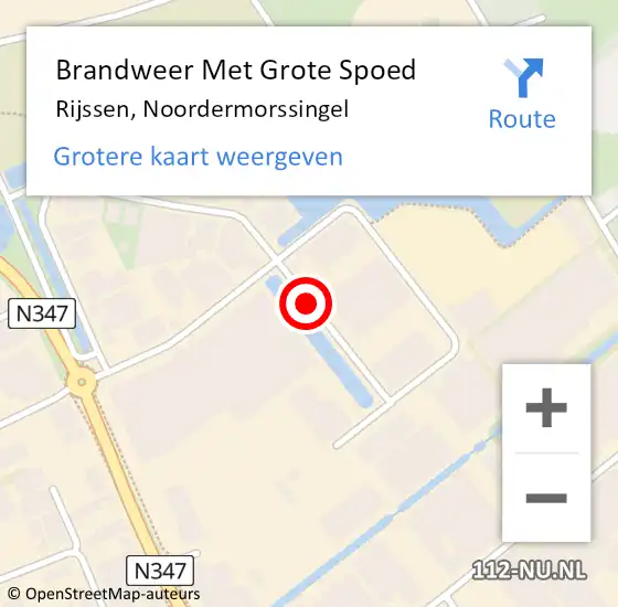 Locatie op kaart van de 112 melding: Brandweer Met Grote Spoed Naar Rijssen, Noordermorssingel op 27 september 2021 20:10