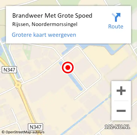 Locatie op kaart van de 112 melding: Brandweer Met Grote Spoed Naar Rijssen, Noordermorssingel op 27 september 2021 20:34