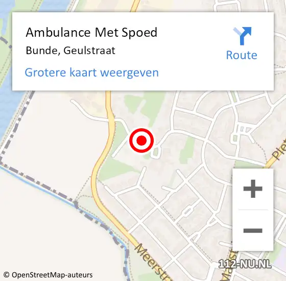 Locatie op kaart van de 112 melding: Ambulance Met Spoed Naar Bunde, Geulstraat op 24 juni 2014 10:27