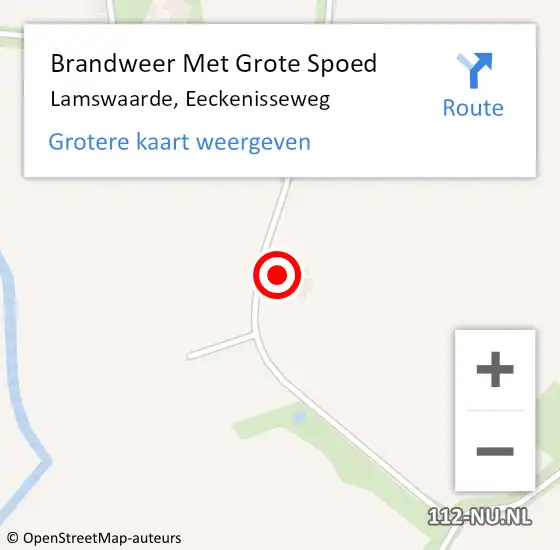 Locatie op kaart van de 112 melding: Brandweer Met Grote Spoed Naar Lamswaarde, Eeckenisseweg op 27 september 2021 21:33