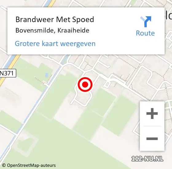 Locatie op kaart van de 112 melding: Brandweer Met Spoed Naar Bovensmilde, Kraaiheide op 27 september 2021 22:15