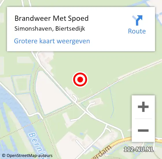 Locatie op kaart van de 112 melding: Brandweer Met Spoed Naar Simonshaven, Biertsedijk op 27 september 2021 22:30