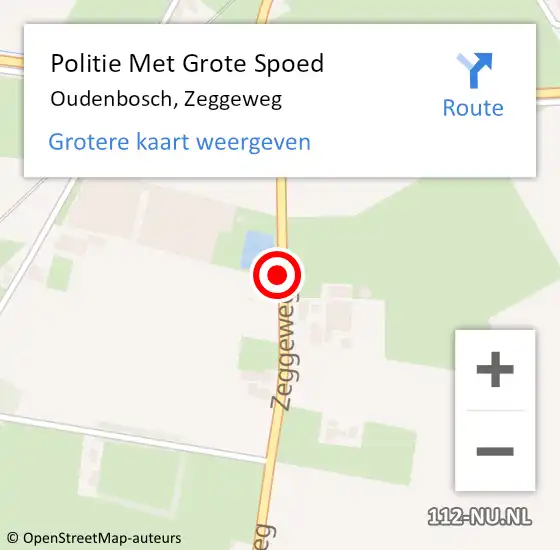 Locatie op kaart van de 112 melding: Politie Met Grote Spoed Naar Oudenbosch, Zeggeweg op 27 september 2021 23:48