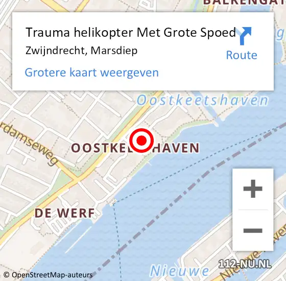 Locatie op kaart van de 112 melding: Trauma helikopter Met Grote Spoed Naar Zwijndrecht, Marsdiep op 28 september 2021 00:05