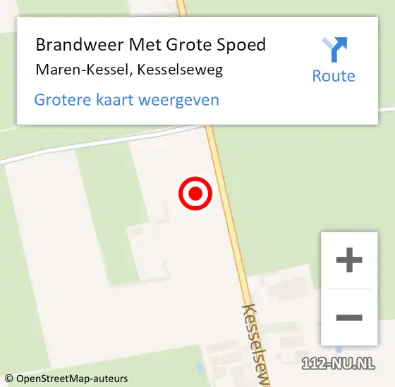 Locatie op kaart van de 112 melding: Brandweer Met Grote Spoed Naar Maren-Kessel, Kesselseweg op 28 september 2021 06:56