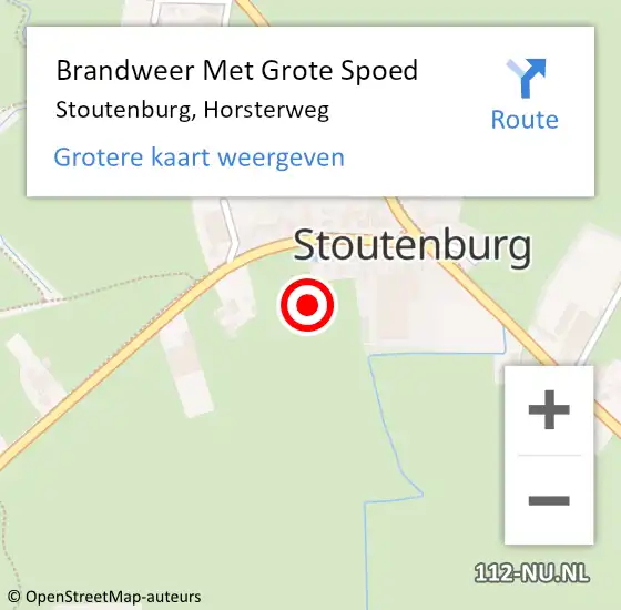 Locatie op kaart van de 112 melding: Brandweer Met Grote Spoed Naar Stoutenburg, Horsterweg op 28 september 2021 07:18
