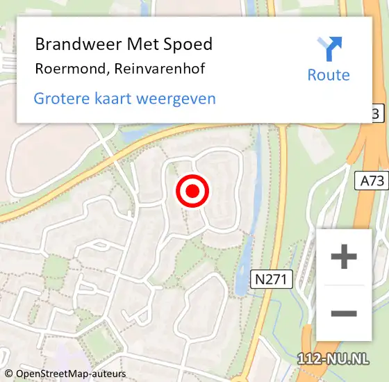 Locatie op kaart van de 112 melding: Brandweer Met Spoed Naar Roermond, Reinvarenhof op 28 september 2021 07:30