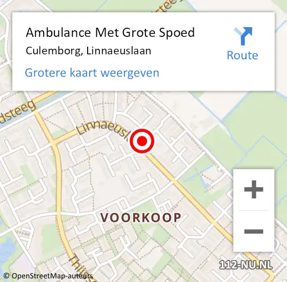 Locatie op kaart van de 112 melding: Ambulance Met Grote Spoed Naar Culemborg, Linnaeuslaan op 28 september 2021 07:59