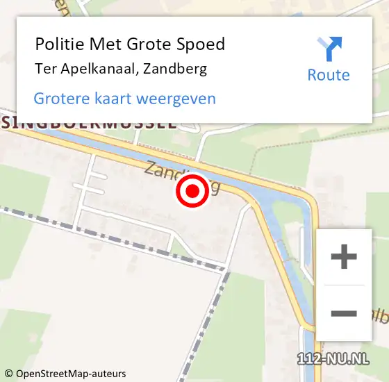 Locatie op kaart van de 112 melding: Politie Met Grote Spoed Naar Ter Apelkanaal, Zandberg op 28 september 2021 08:19