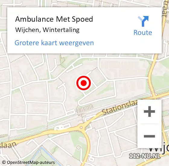 Locatie op kaart van de 112 melding: Ambulance Met Spoed Naar Wijchen, Wintertaling op 28 september 2021 08:39