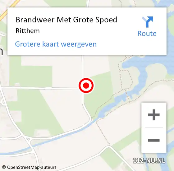 Locatie op kaart van de 112 melding: Brandweer Met Grote Spoed Naar Ritthem op 28 september 2021 08:57