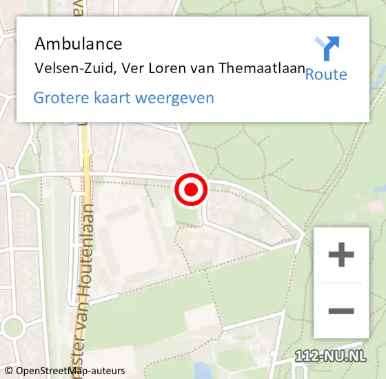 Locatie op kaart van de 112 melding: Ambulance Velsen-Zuid, Ver Loren van Themaatlaan op 28 september 2021 09:35