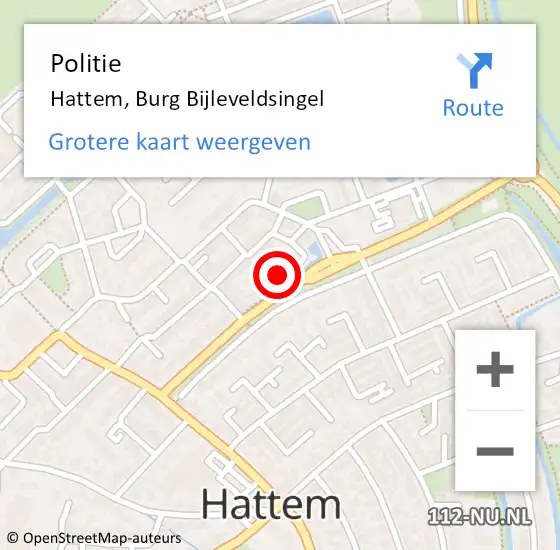 Locatie op kaart van de 112 melding: Politie Hattem, Burg Bijleveldsingel op 28 september 2021 09:44