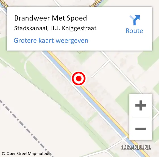 Locatie op kaart van de 112 melding: Brandweer Met Spoed Naar Stadskanaal, H.J. Kniggestraat op 28 september 2021 10:00