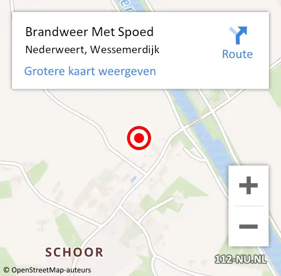 Locatie op kaart van de 112 melding: Brandweer Met Spoed Naar Nederweert, Wessemerdijk op 28 september 2021 10:35