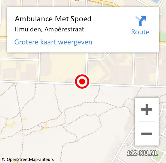 Locatie op kaart van de 112 melding: Ambulance Met Spoed Naar IJmuiden, Ampèrestraat op 28 september 2021 10:59