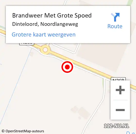 Locatie op kaart van de 112 melding: Brandweer Met Grote Spoed Naar Dinteloord, Noordlangeweg op 28 september 2021 11:32