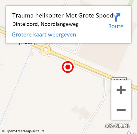 Locatie op kaart van de 112 melding: Trauma helikopter Met Grote Spoed Naar Dinteloord, Noordlangeweg op 28 september 2021 11:34