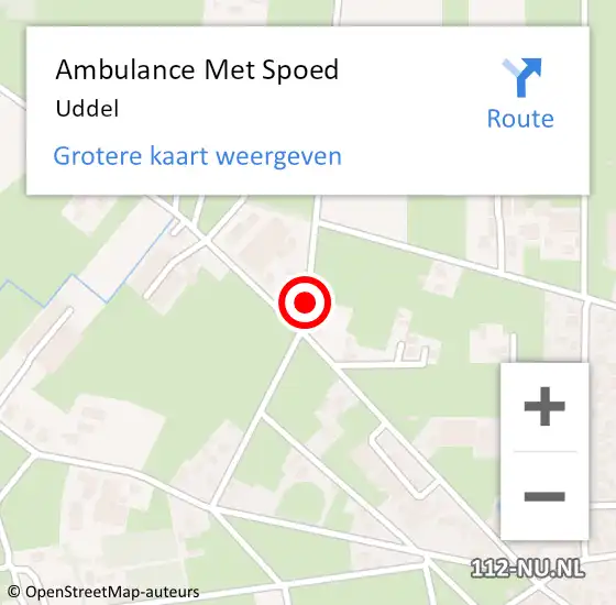 Locatie op kaart van de 112 melding: Ambulance Met Spoed Naar Uddel op 28 september 2021 12:11