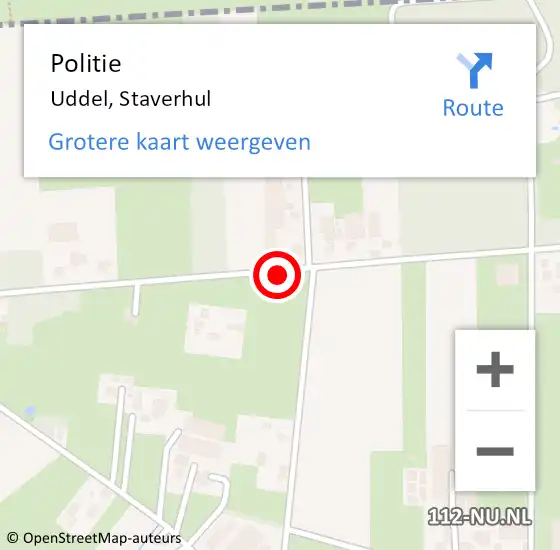 Locatie op kaart van de 112 melding: Politie Uddel, Staverhul op 28 september 2021 12:14