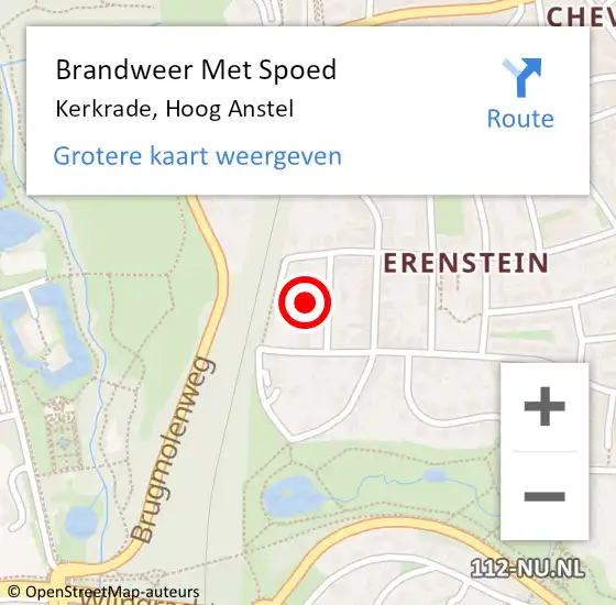 Locatie op kaart van de 112 melding: Brandweer Met Spoed Naar Kerkrade, Hoog Anstel op 28 september 2021 12:49