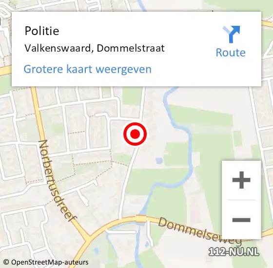 Locatie op kaart van de 112 melding: Politie Valkenswaard, Dommelstraat op 28 september 2021 13:35