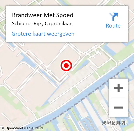 Locatie op kaart van de 112 melding: Brandweer Met Spoed Naar Schiphol-Rijk, Capronilaan op 28 september 2021 13:44