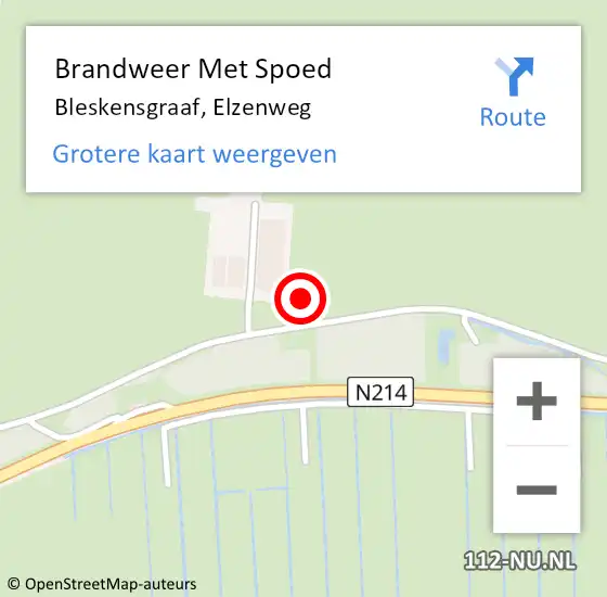 Locatie op kaart van de 112 melding: Brandweer Met Spoed Naar Bleskensgraaf, Elzenweg op 28 september 2021 13:45