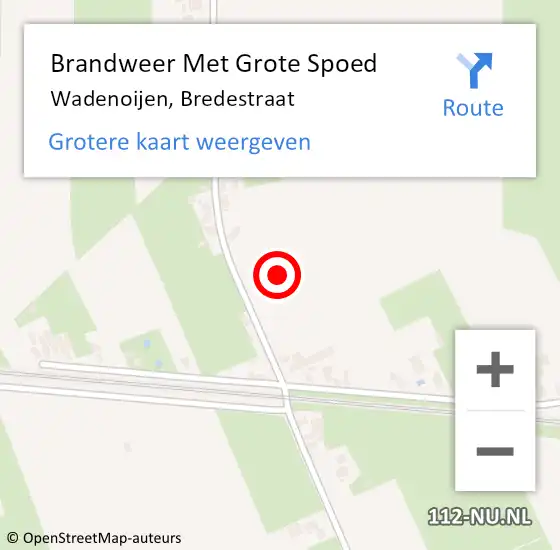 Locatie op kaart van de 112 melding: Brandweer Met Grote Spoed Naar Wadenoijen, Bredestraat op 28 september 2021 14:02