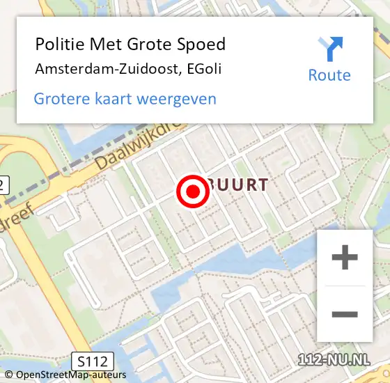 Locatie op kaart van de 112 melding: Politie Met Grote Spoed Naar Amsterdam-Zuidoost, EGoli op 28 september 2021 14:08