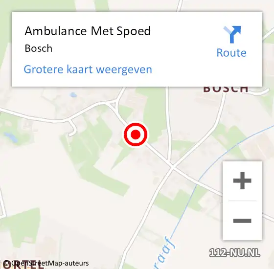 Locatie op kaart van de 112 melding: Ambulance Met Spoed Naar Bosch op 28 september 2021 14:12