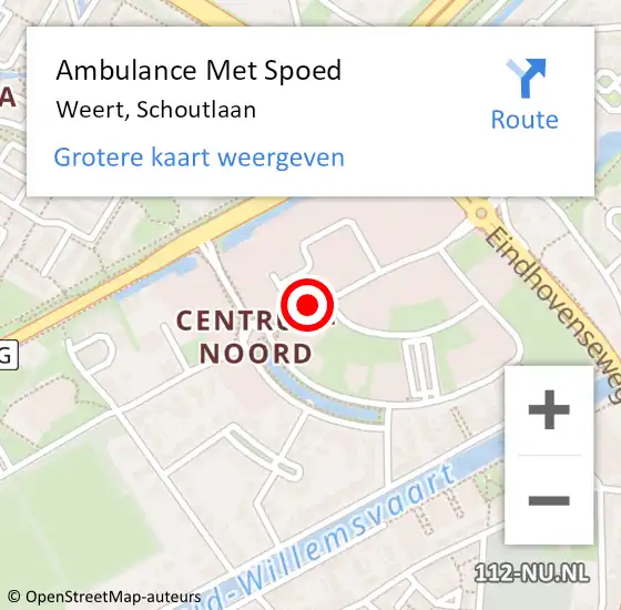 Locatie op kaart van de 112 melding: Ambulance Met Spoed Naar Weert, Schoutlaan op 28 september 2021 15:30