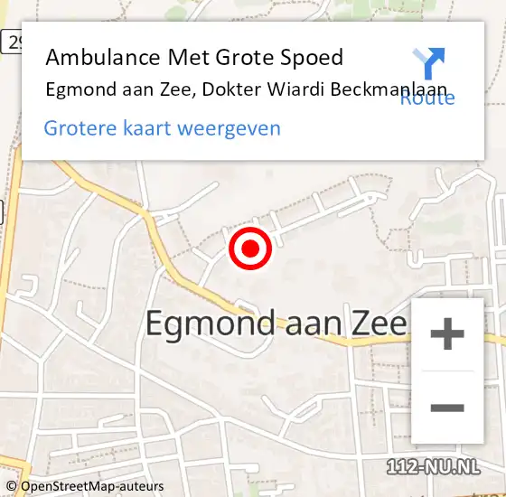 Locatie op kaart van de 112 melding: Ambulance Met Grote Spoed Naar Egmond aan Zee, Dokter Wiardi Beckmanlaan op 28 september 2021 15:36