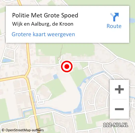 Locatie op kaart van de 112 melding: Politie Met Grote Spoed Naar Wijk en Aalburg, de Kroon op 28 september 2021 15:48