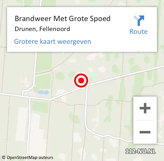 Locatie op kaart van de 112 melding: Brandweer Met Grote Spoed Naar Drunen, Fellenoord op 28 september 2021 16:19