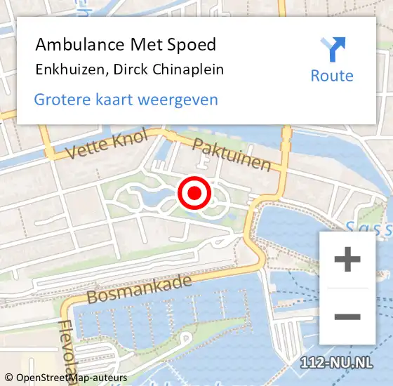 Locatie op kaart van de 112 melding: Ambulance Met Spoed Naar Enkhuizen, Tritondam op 28 september 2021 16:43