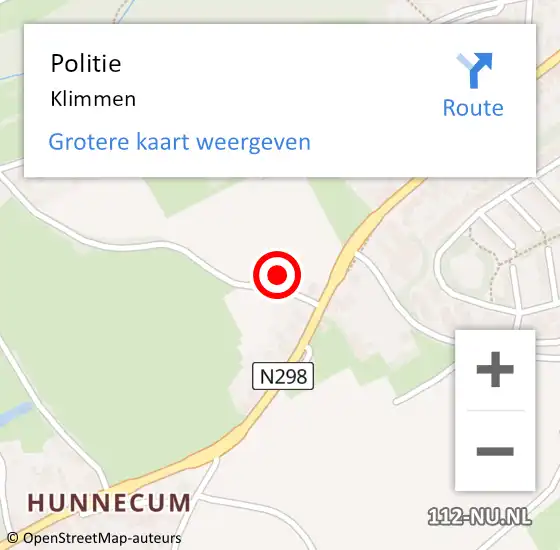 Locatie op kaart van de 112 melding: Politie Klimmen op 28 september 2021 17:22
