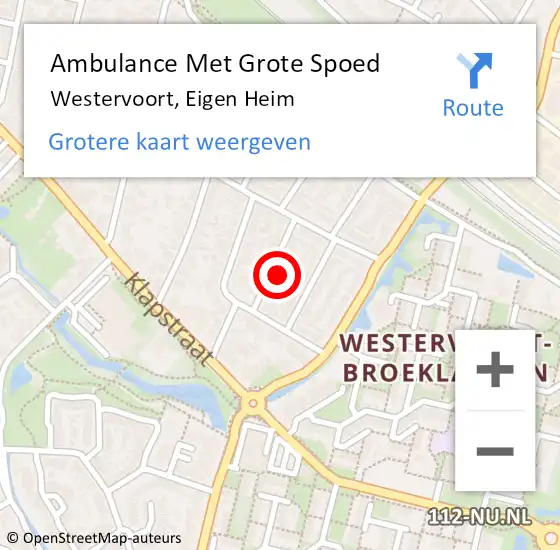 Locatie op kaart van de 112 melding: Ambulance Met Grote Spoed Naar Westervoort, Eigen Heim op 28 september 2021 17:26