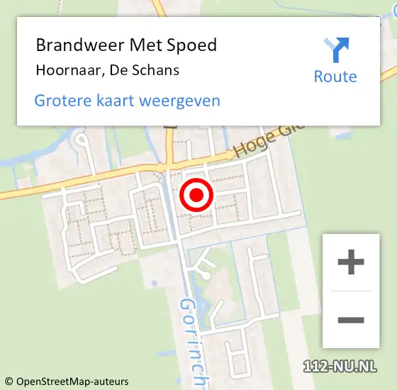 Locatie op kaart van de 112 melding: Brandweer Met Spoed Naar Hoornaar, De Schans op 28 september 2021 17:48