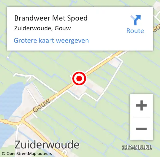 Locatie op kaart van de 112 melding: Brandweer Met Spoed Naar Zuiderwoude, Gouw op 28 september 2021 17:49