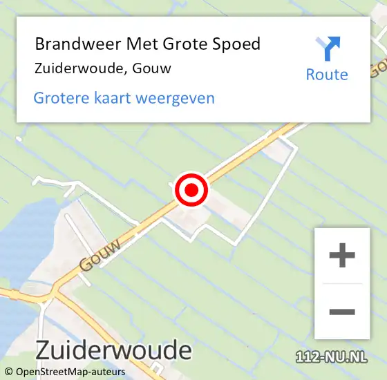 Locatie op kaart van de 112 melding: Brandweer Met Grote Spoed Naar Zuiderwoude, Gouw op 28 september 2021 17:51