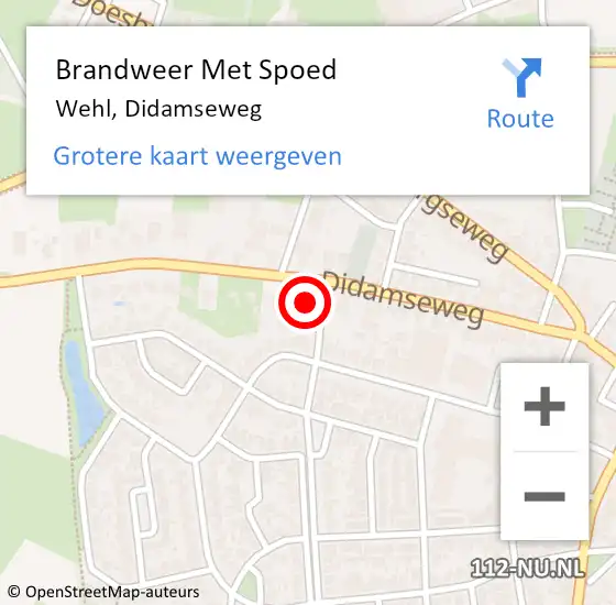 Locatie op kaart van de 112 melding: Brandweer Met Spoed Naar Wehl, Didamseweg op 28 september 2021 18:34