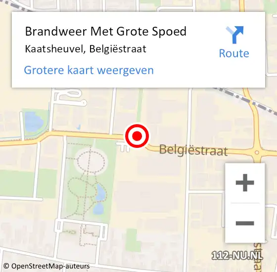 Locatie op kaart van de 112 melding: Brandweer Met Grote Spoed Naar Kaatsheuvel, Belgiëstraat op 28 september 2021 18:51