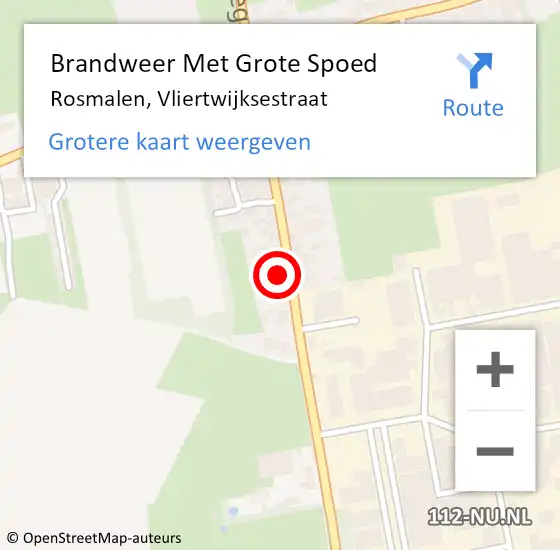 Locatie op kaart van de 112 melding: Brandweer Met Grote Spoed Naar Rosmalen, Vliertwijksestraat op 28 september 2021 19:58