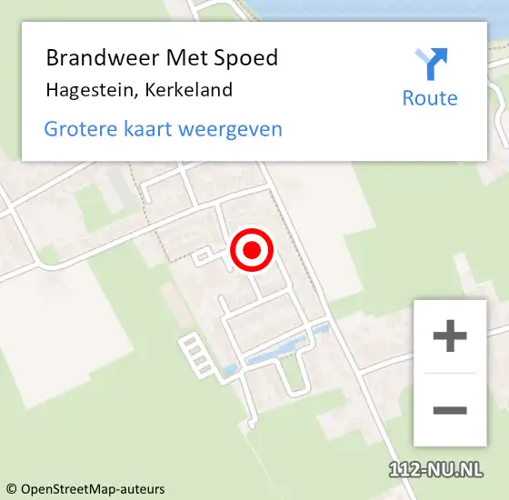 Locatie op kaart van de 112 melding: Brandweer Met Spoed Naar Hagestein, Kerkeland op 28 september 2021 20:23