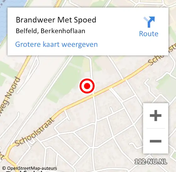 Locatie op kaart van de 112 melding: Brandweer Met Spoed Naar Belfeld, Berkenhoflaan op 28 september 2021 20:55