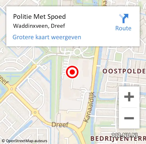 Locatie op kaart van de 112 melding: Politie Met Spoed Naar Waddinxveen, Dreef op 28 september 2021 20:59