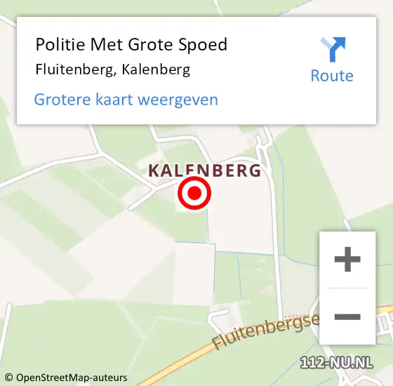 Locatie op kaart van de 112 melding: Politie Met Grote Spoed Naar Fluitenberg, Kalenberg op 28 september 2021 21:35